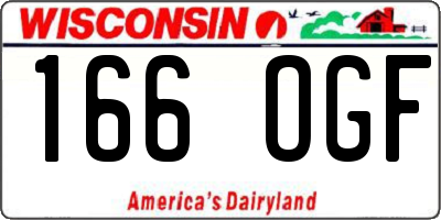 WI license plate 166OGF