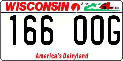WI license plate 166OOG