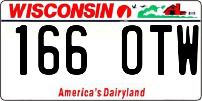 WI license plate 166OTW