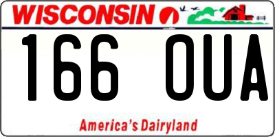 WI license plate 166OUA