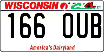WI license plate 166OUB
