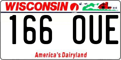 WI license plate 166OUE