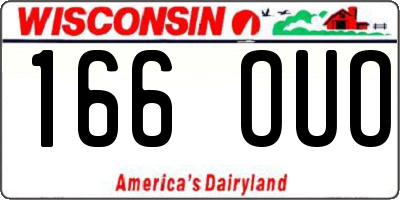 WI license plate 166OUO