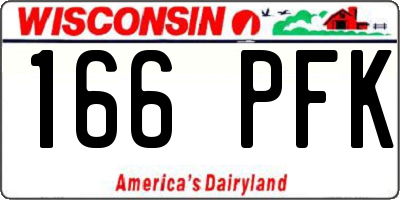 WI license plate 166PFK