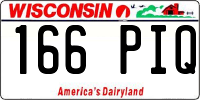 WI license plate 166PIQ