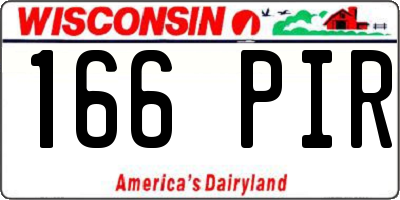 WI license plate 166PIR