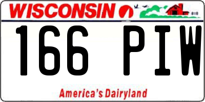 WI license plate 166PIW