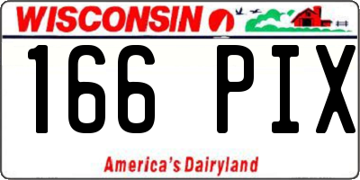 WI license plate 166PIX