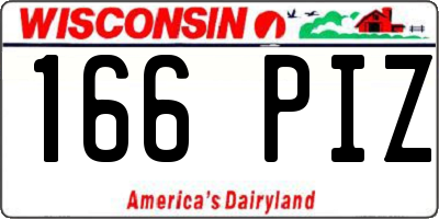 WI license plate 166PIZ
