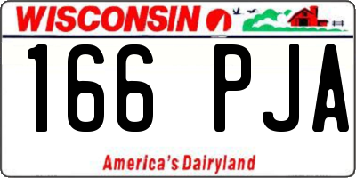WI license plate 166PJA
