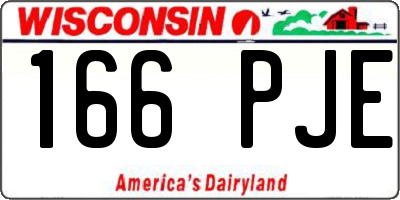 WI license plate 166PJE