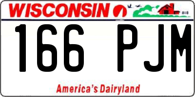 WI license plate 166PJM