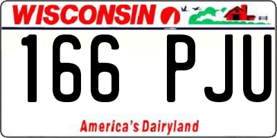 WI license plate 166PJU