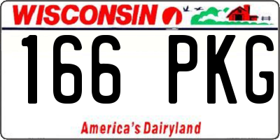 WI license plate 166PKG