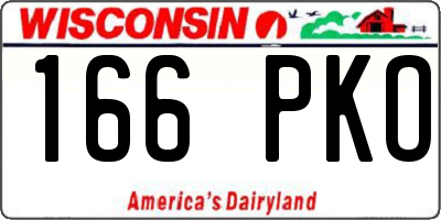 WI license plate 166PKO