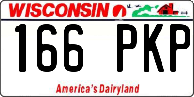 WI license plate 166PKP