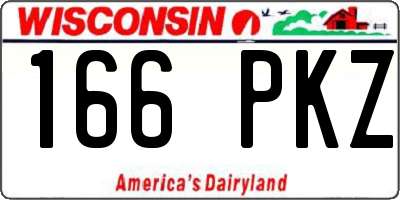 WI license plate 166PKZ