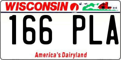 WI license plate 166PLA
