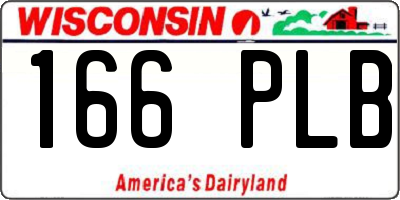 WI license plate 166PLB