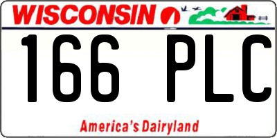 WI license plate 166PLC