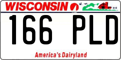 WI license plate 166PLD