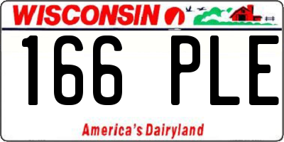 WI license plate 166PLE