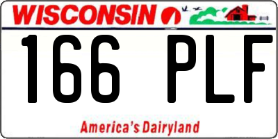 WI license plate 166PLF