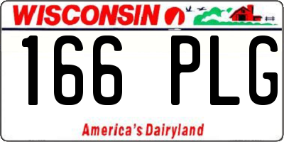 WI license plate 166PLG