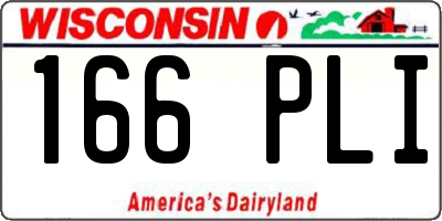 WI license plate 166PLI