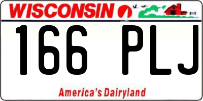 WI license plate 166PLJ