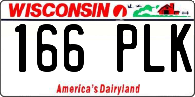 WI license plate 166PLK