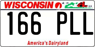 WI license plate 166PLL