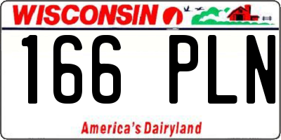 WI license plate 166PLN