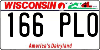 WI license plate 166PLO