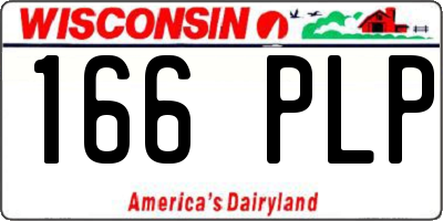 WI license plate 166PLP