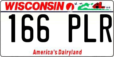 WI license plate 166PLR