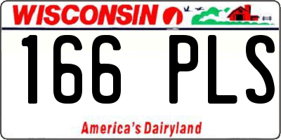 WI license plate 166PLS