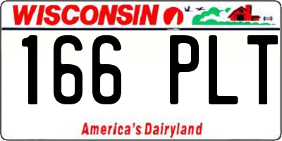 WI license plate 166PLT