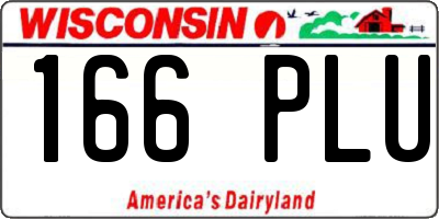 WI license plate 166PLU