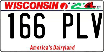 WI license plate 166PLV