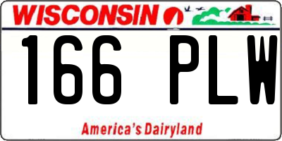 WI license plate 166PLW