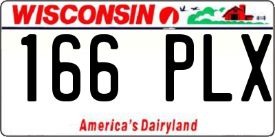 WI license plate 166PLX