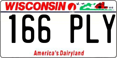 WI license plate 166PLY