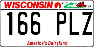 WI license plate 166PLZ