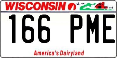 WI license plate 166PME