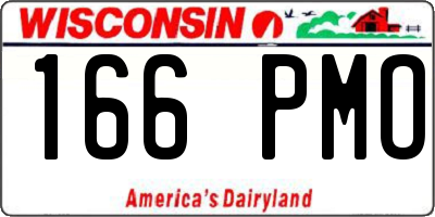 WI license plate 166PMO
