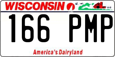 WI license plate 166PMP