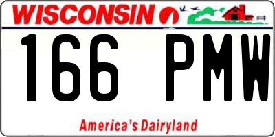WI license plate 166PMW