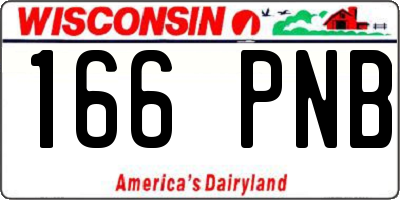 WI license plate 166PNB