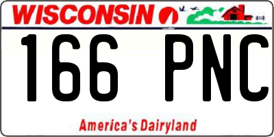 WI license plate 166PNC